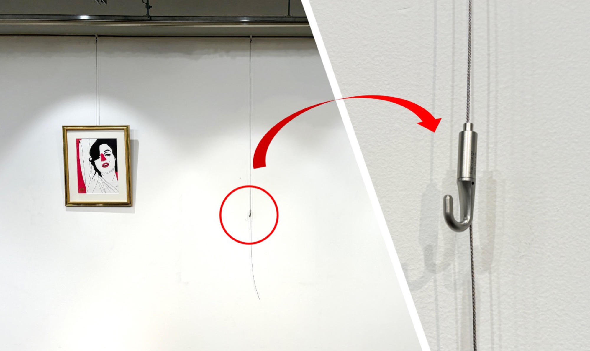 お持ち込み掲示物用のフック/ワイヤーセット